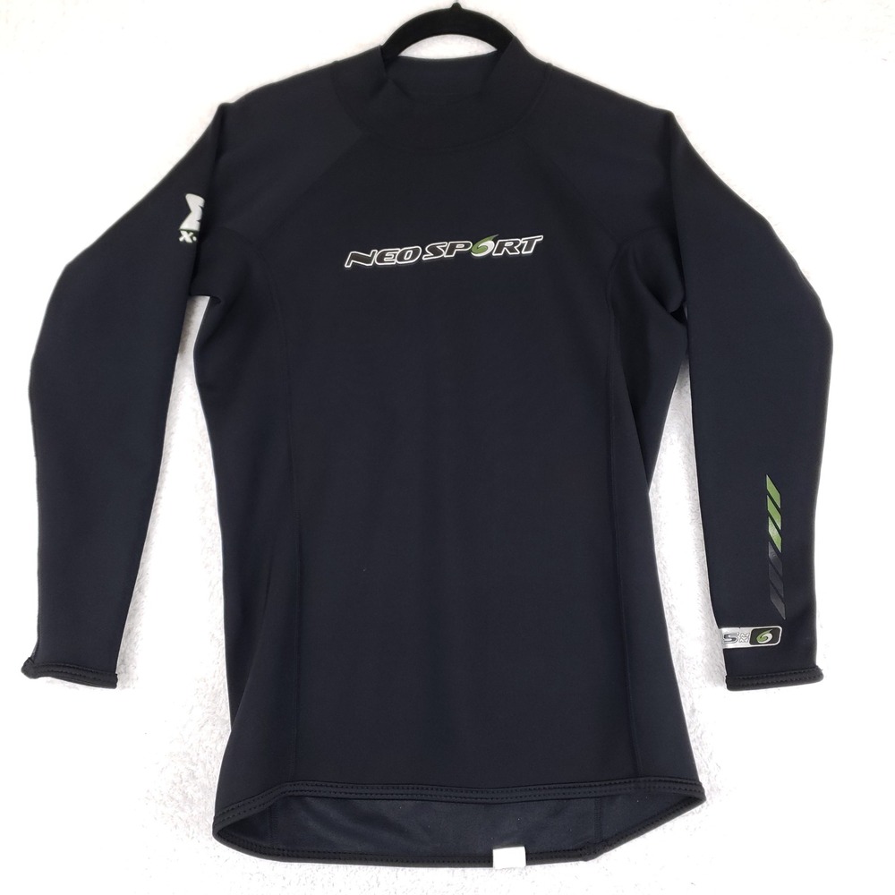 NeoSport 1.5mm X-SPAN Neoprene Rash Guard Wetsuit Top Black Mens M Water Sports